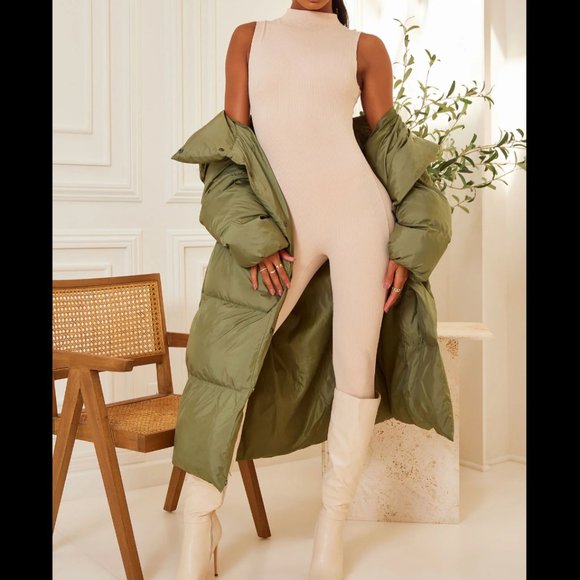 Fashion Nova Pants - Sleevlees Snatched Jumpsuit- Cream